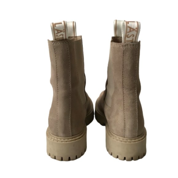 Last Daze Chelsea Boots Booties Womens 41 10 Tan Beige Elastic Side Panel Chunky - Picture 11 of 12